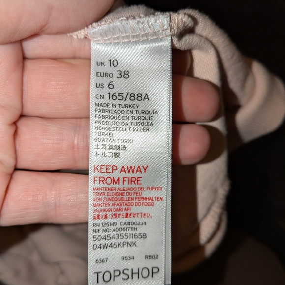 Topshop Blush Pink Ruffle Front Sweatshirt - size US 6 / UK 10 - Picture 6 of 7